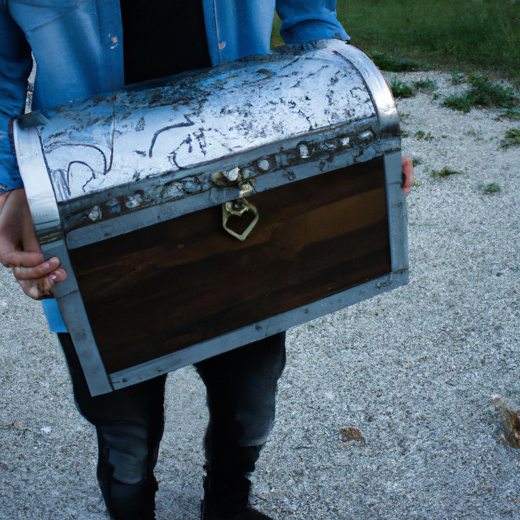 Person holding a treasure chest