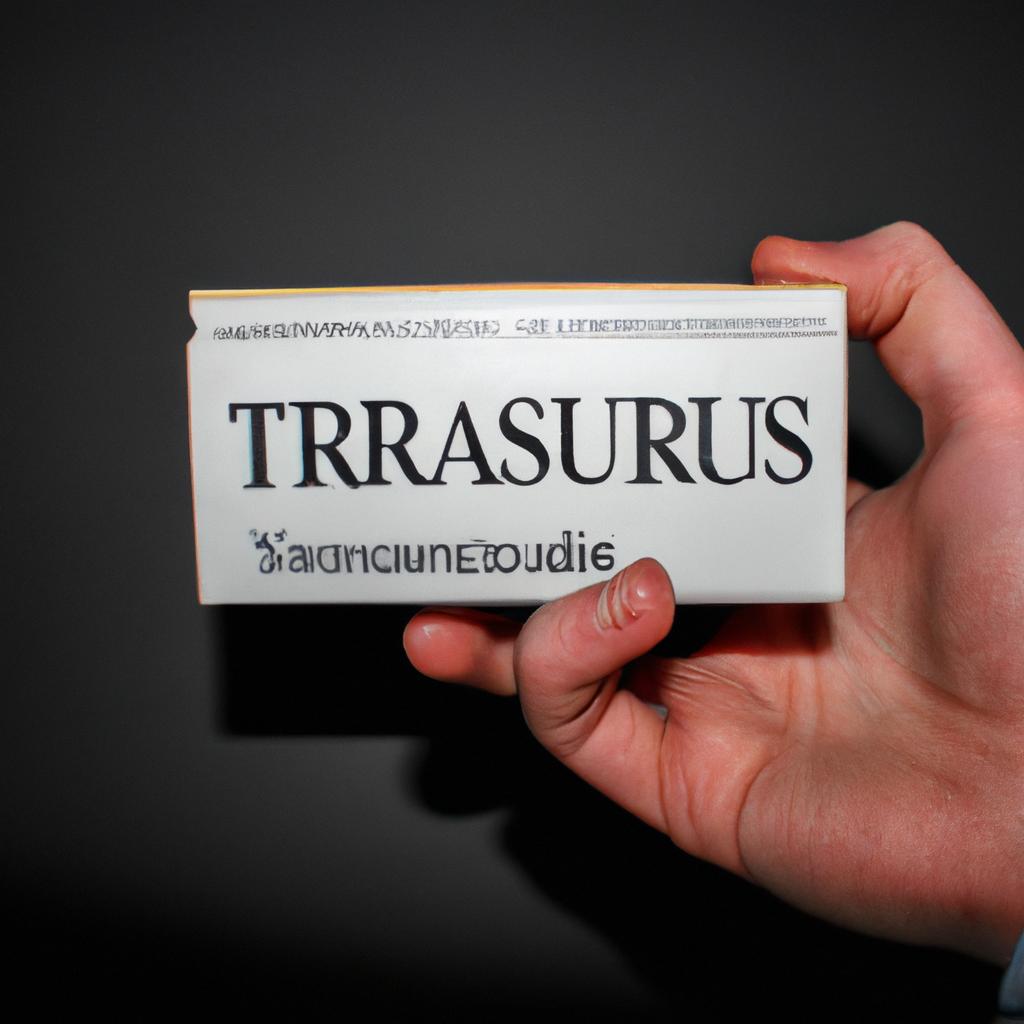 Person holding a thesaurus